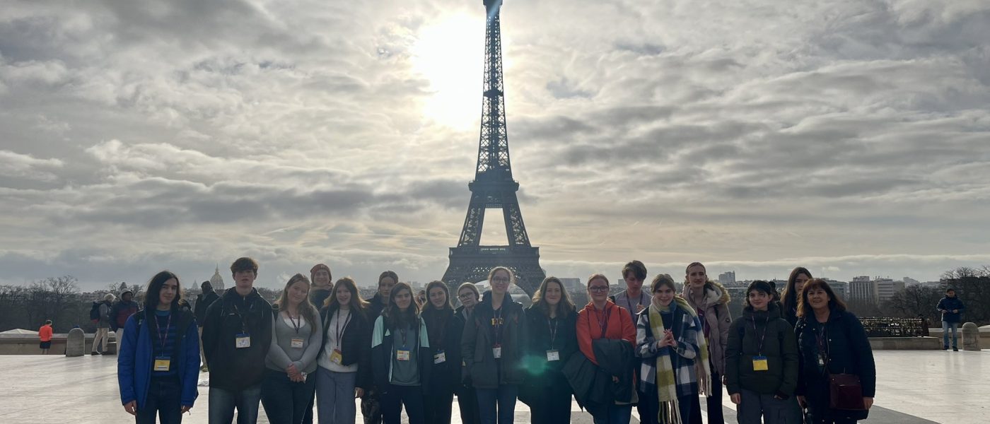 Christian student group visiting the Eiffel Tower